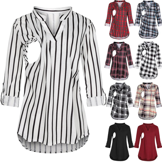 Maternity Breastfeeding T-shirt  Long Sleeve Pregnant