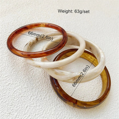 4-Piece Marble Acrylic Resin Bracelet