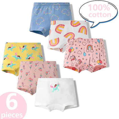 3/6 Pcs 100% Cotton Pretty Cartoon Boxer Set