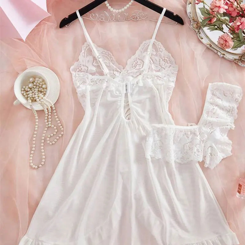 Cute Sweet Sleeveless Halter Short Sets V-Neck Pajama Sets