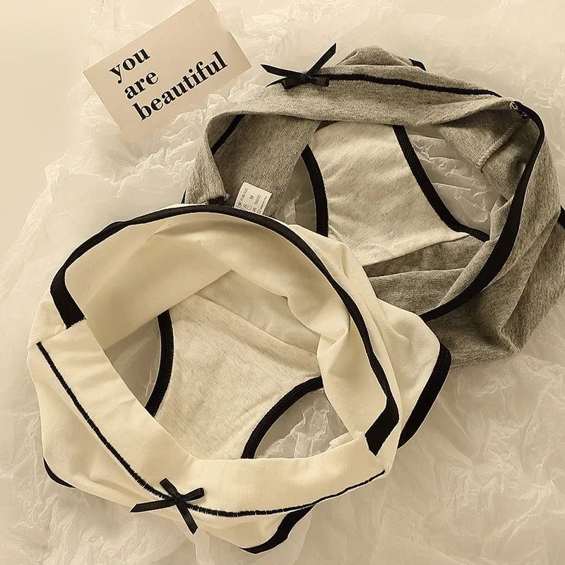 3pcs Full Cotton High Waist Lingerie