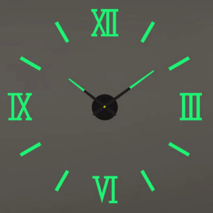 Large Wall Clock 3D DIY Quartz Acrylic Mirror Stickers Clocks