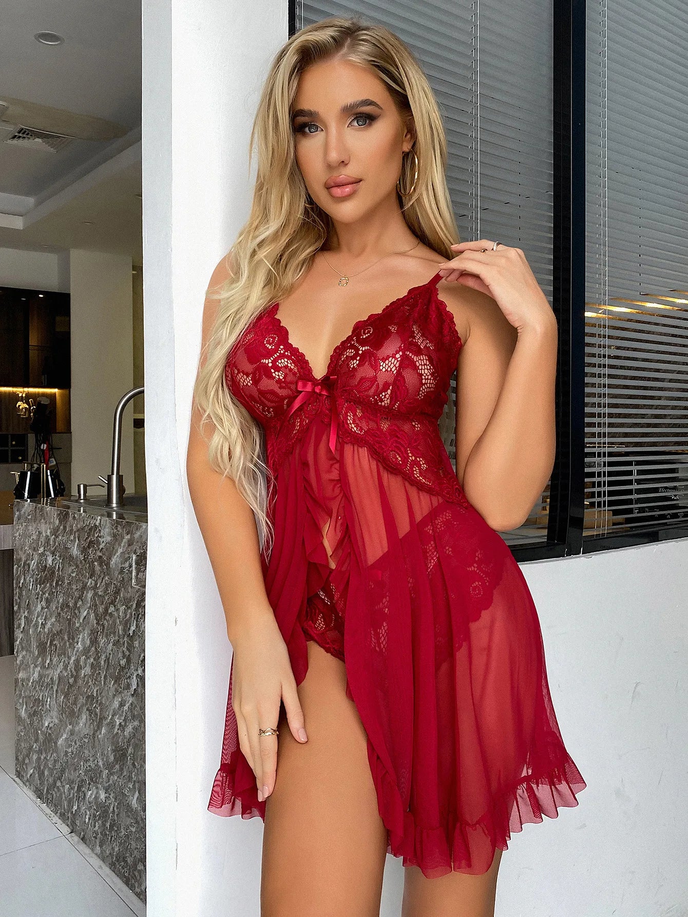 Sexy Plus Size Transparent Ultra-thin Pajamas Lingerie Mini Night Dress
