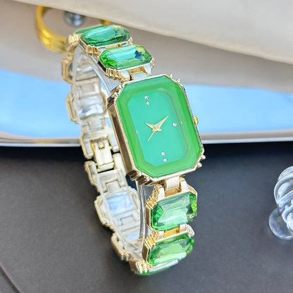 Rhinestone chain rectangular color case rhinesto watch