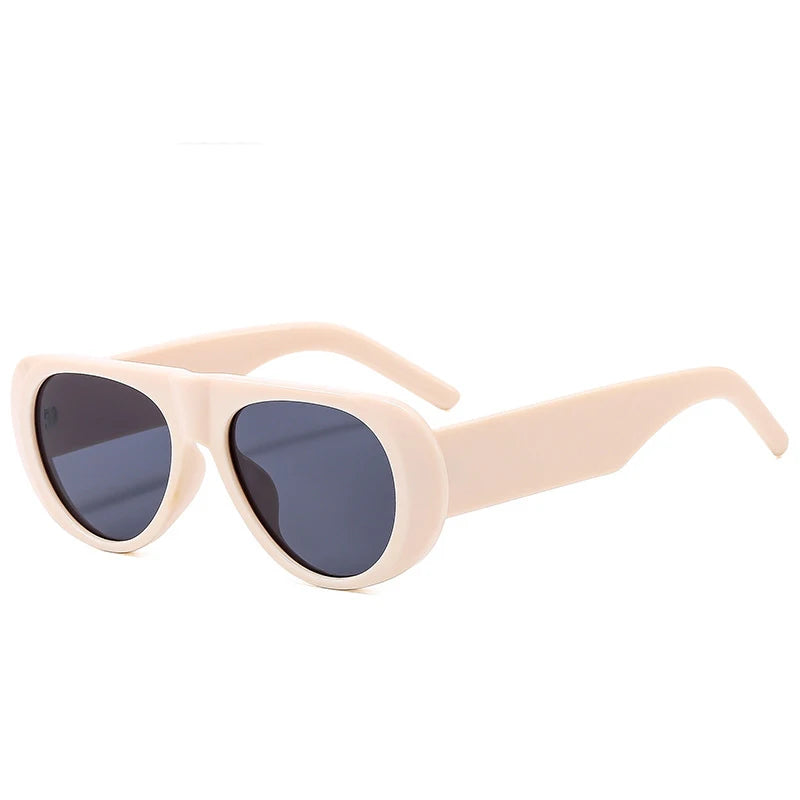 Vintage Big Frame Ellipse Square Sunglasses