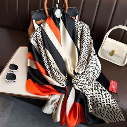 Luxury Silk 180X90CM Long Scarf Popular Silk Headscarf  Shawl