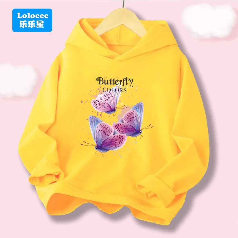 Petal Butterfly Spring Autumn Soft Cotton Hoodies