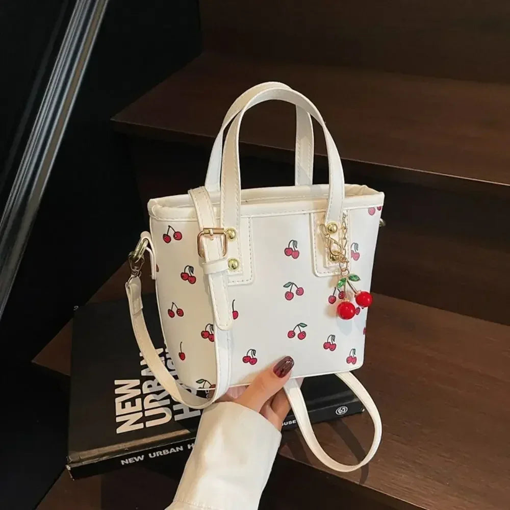 Stylish PU Leather Cherry Shoulder Bag