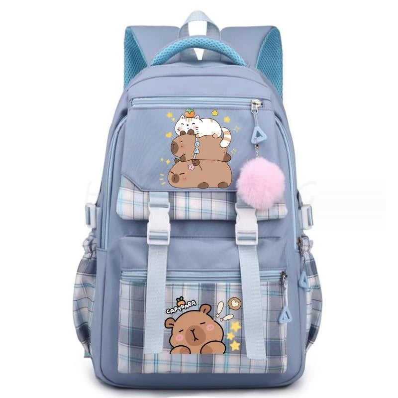 Backpack Lovely Capybara Print Large Capacity School Backpacks
