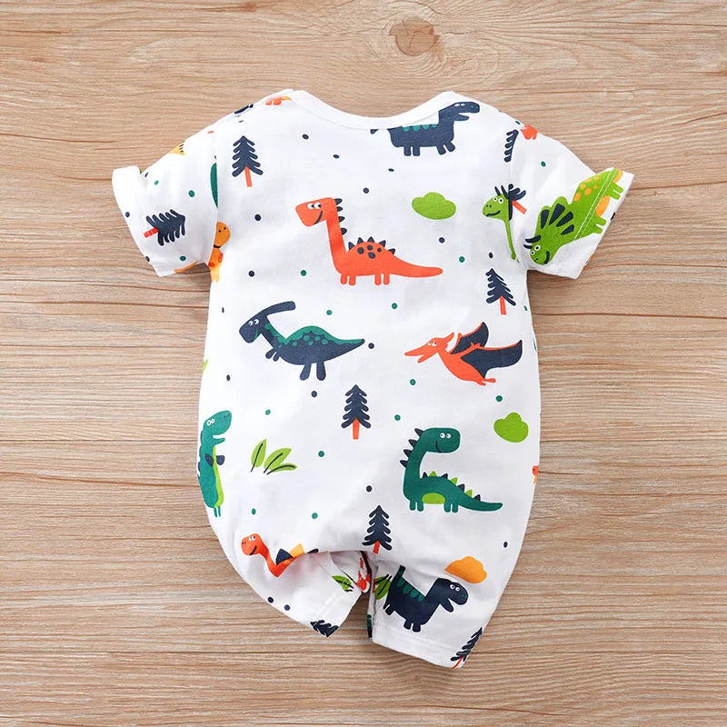 Newborn Cute Cartoon Dinosaur Full Cotton Baby Jumpsuit