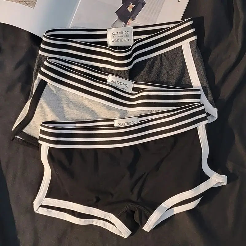 Low-Waist Boxer Boyshort Panties Single Piece Intimate Lingerie