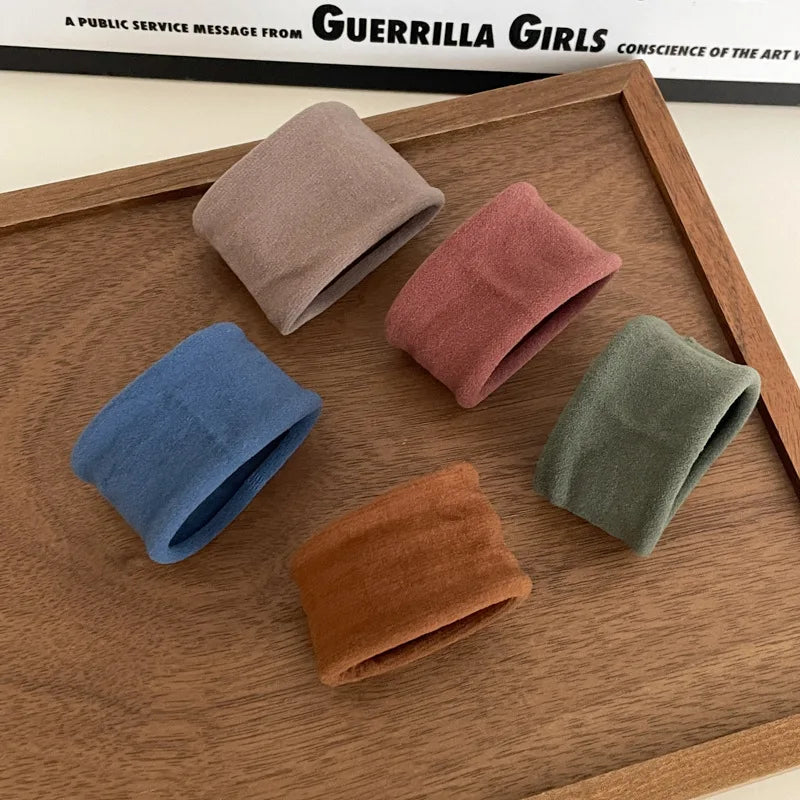 4 /5 Set Solid Widen Thicken Hair Band Ropes Ponytail Holder Hair Tie