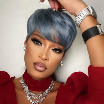 Straight Pixie Cut Bob Human Hair Wigs
