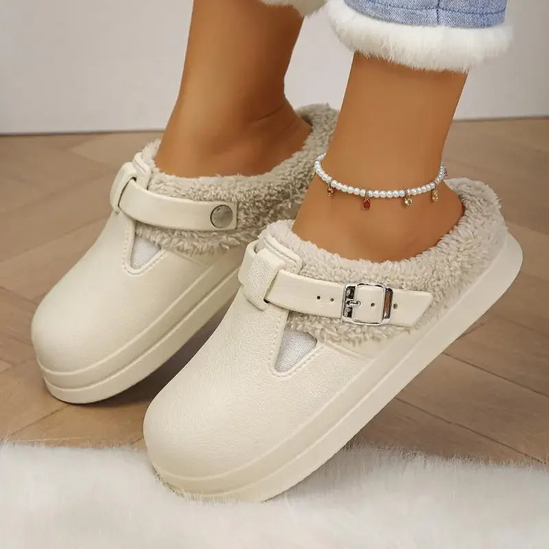 Waterproof Eva Furry Soft Thick Slippers