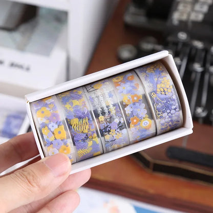 5Rolls Kawaii Transparent Sticker Tape DIY Decorative Material Tape