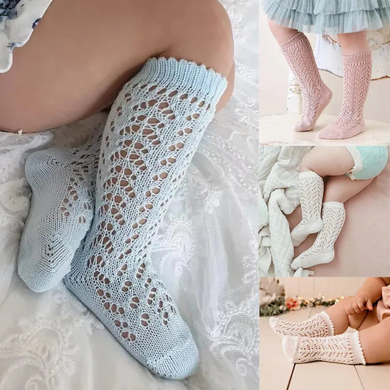 Kids Knee High Socks Toddlers Mesh Baby Girls