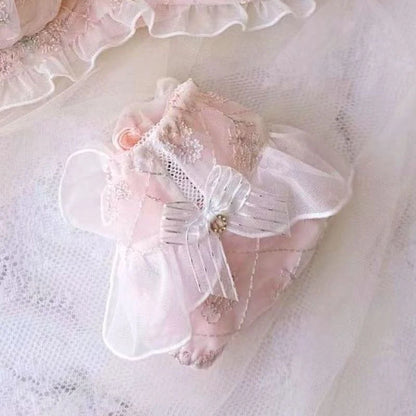 Milk Silk Smooth Soft Flower Embroidery Luxury Advanced Ruffles Underwear