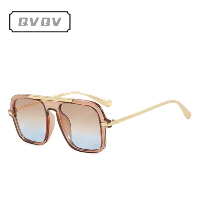 Square Oversized Leopard Champagne Sunglasses