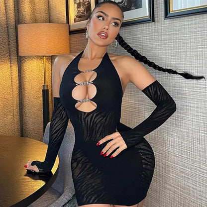 Fishnet Sexy Babydoll Slim Mini Lingerie Dress