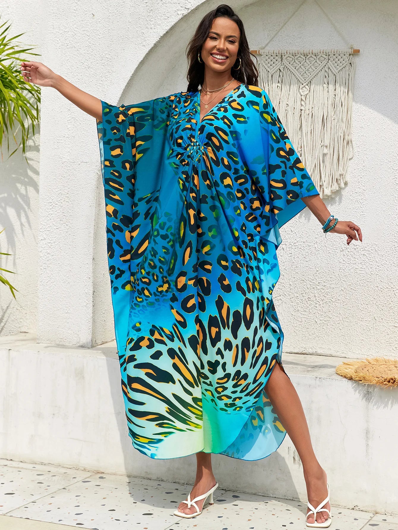 Stylish Caftans Plus Size Beach Cover Up Swimsuit Dresses