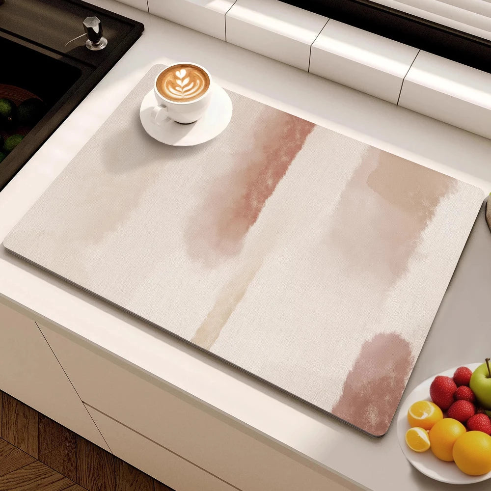 Minimalist Lines Diatom Mud Dish Drying Mat