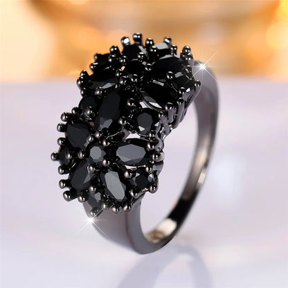 Black Zircon Stone Ring