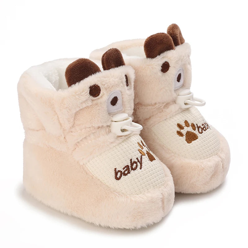 Winter Newborn Boys and Girls Cute Cartoon Cotton with Soft Sole and Warm Boots