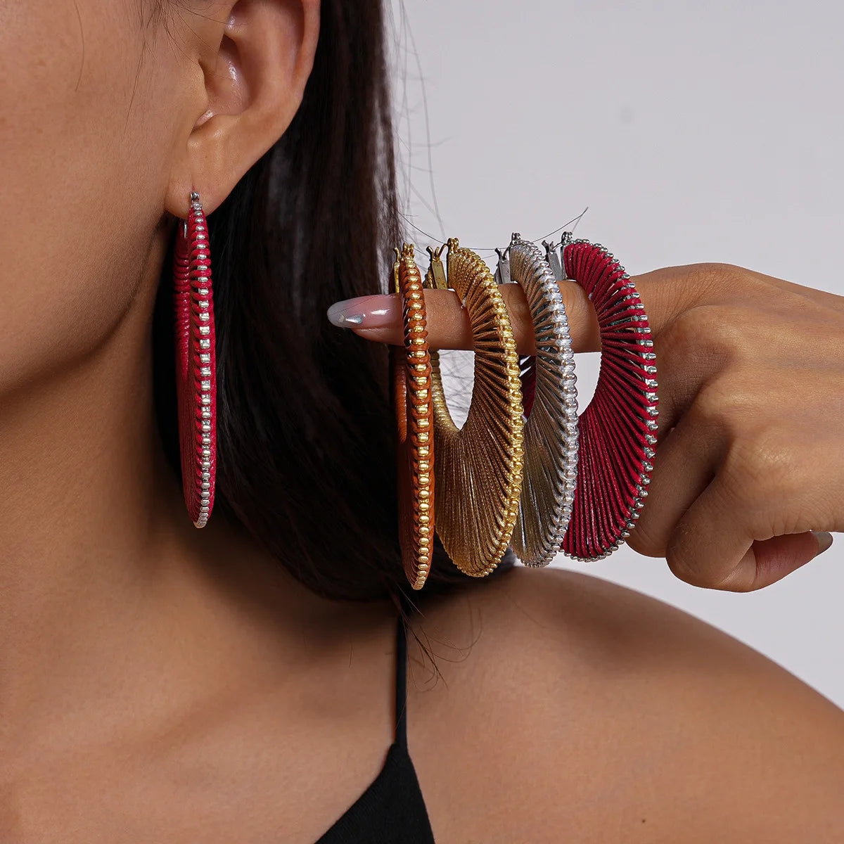 Bohemian Braided Hollow Hoop Geometric Round Earrings