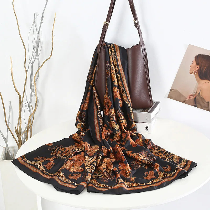 180*90cm Luxury Classic Sun Protection Silk Scarves Silk Shawl