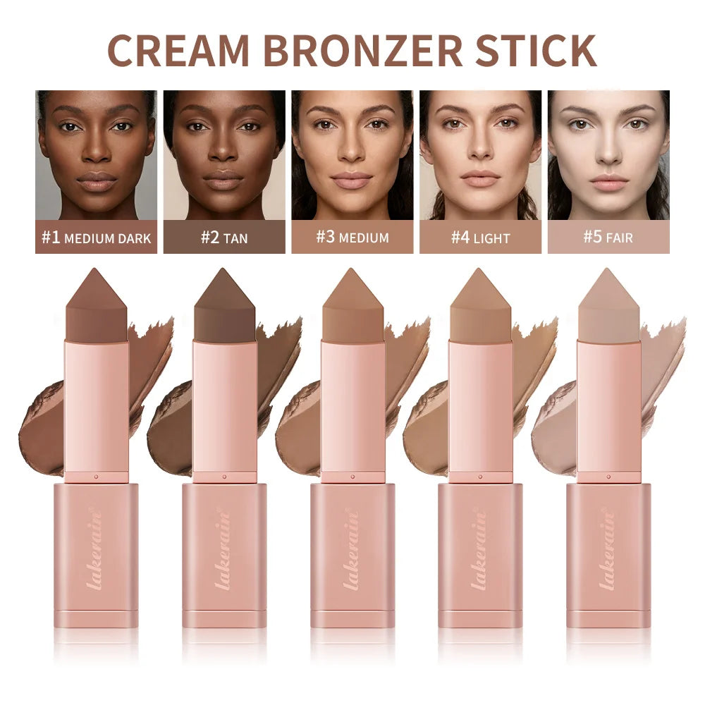Cream Bronzer Stick and Contour Stick 2-in-1 bronzing and contouring instant depth & dimension to the face flawlessly over base