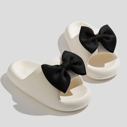 Bow Tie Thick Soft Sole Slippers