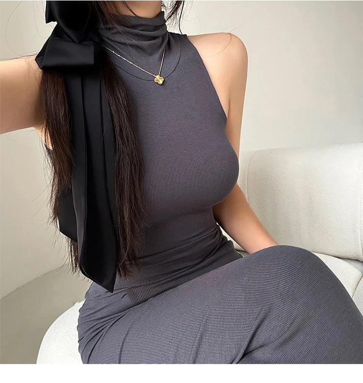 Red Skinny Sexy Midi Dress