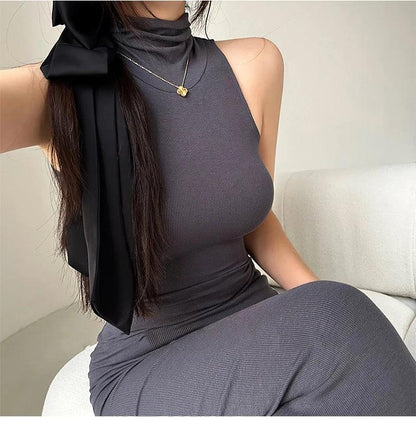 Red Skinny Sexy Midi Dress