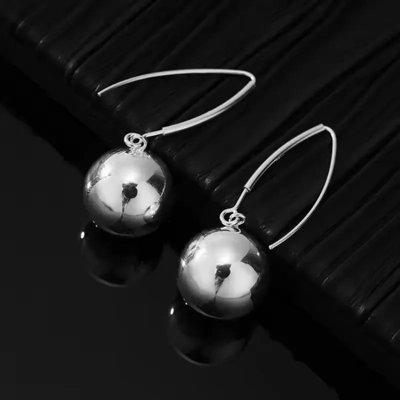 925 Sterling Silver Vintage Tassel Ball Earrings