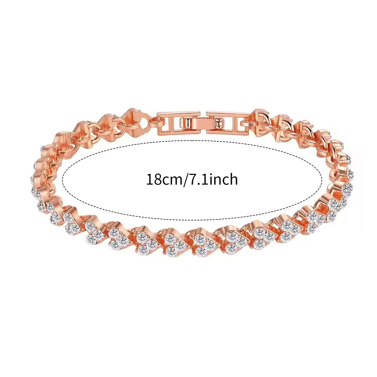 DANA Rhinestone Heart Bracelet Set watch