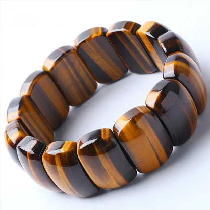 Natural Tiger Eye Stone Square Handmade Reiki Healing Meditation Bangles Bracelets