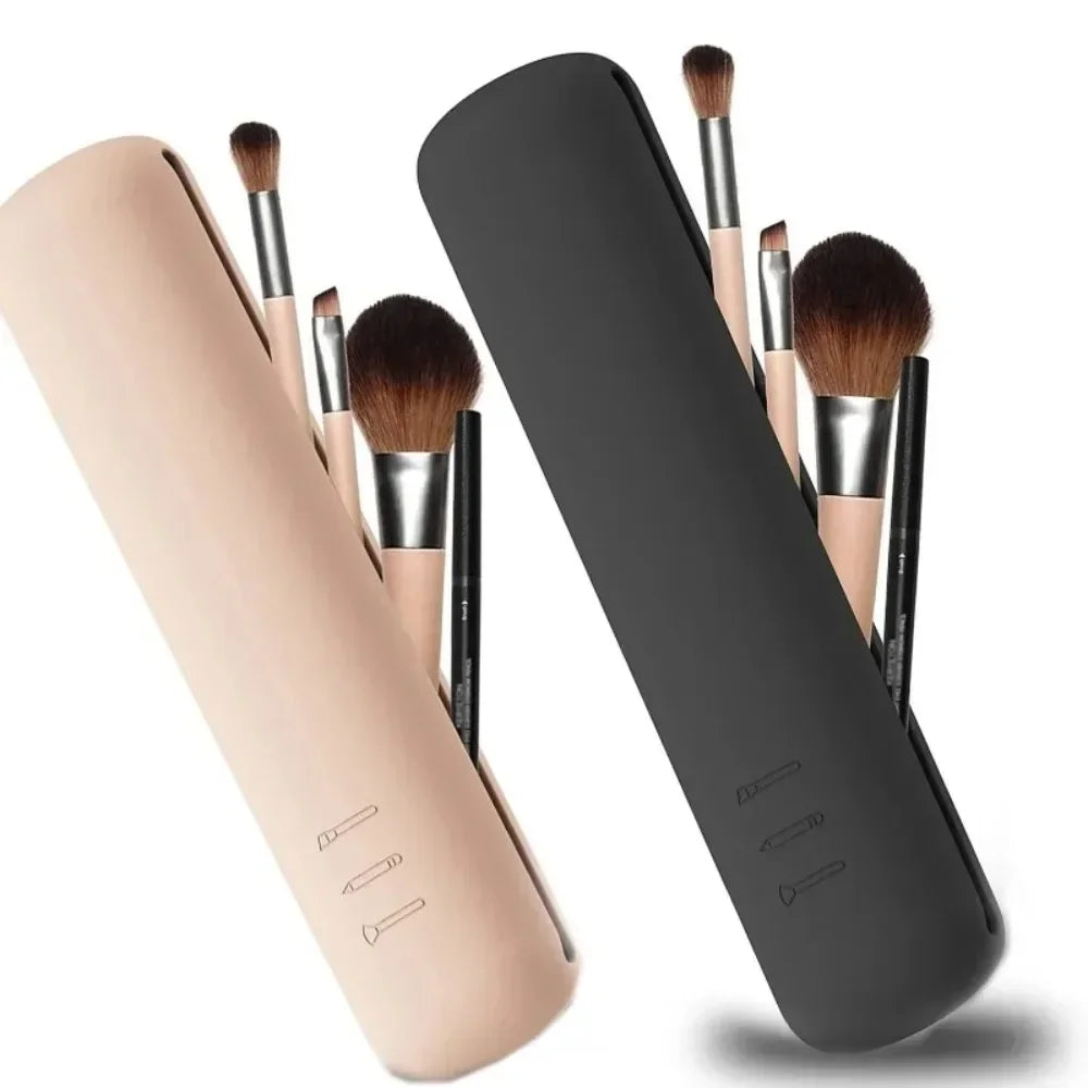 Travel Makeup Brush Holder Silicone Brushes Bag