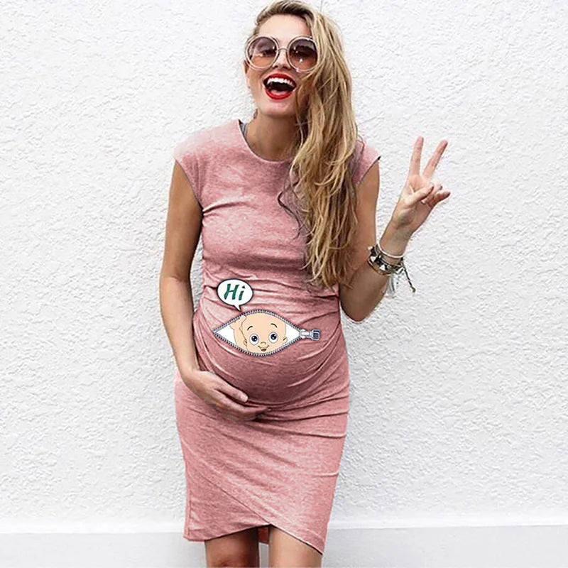 Cute Maternity Loose Maternity Plus Size Pregnant Dress