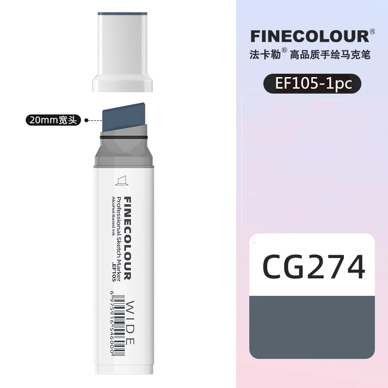 Finecolour 20mm Wide Markers Alcohol Line Sketching Art Markers Pen