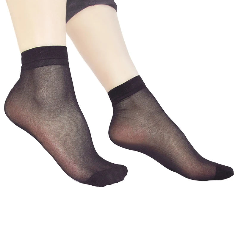 5/10 Pairs Thin Silk Transparent Sexy Socks Set