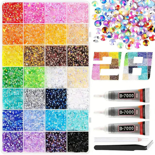28 grid 3/4/5mm mixed color Jelly/resin drill rhinestone se