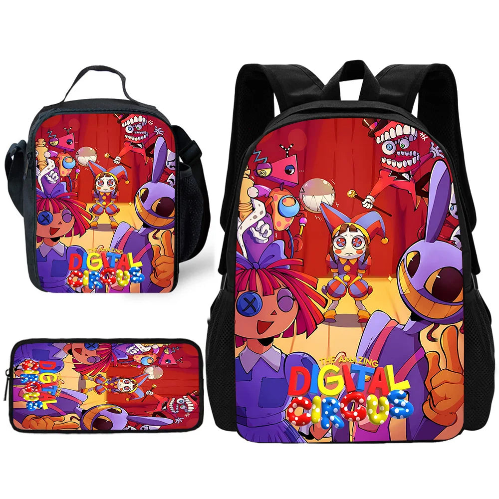 Cartoon A-AmazingS DigitalS Circus Child School Backpack Set
