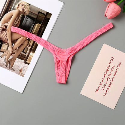Deep V Shape Mini Thong Sexy Low Waist Micro Tangs Lingerie