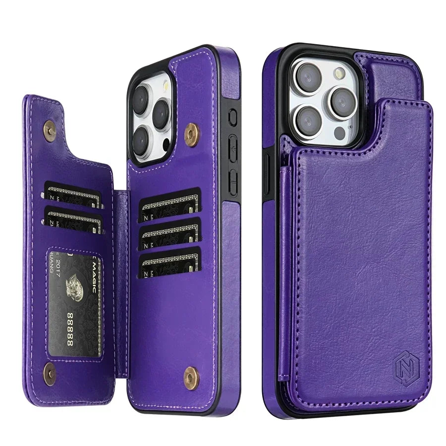 Wallet Layer Protect Magnetic Flip Leather Case Cover