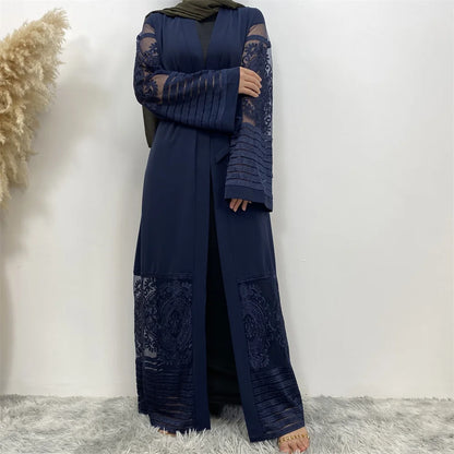 Luxury Gold Rhinestones Muslim Dress Kaftan Abaya