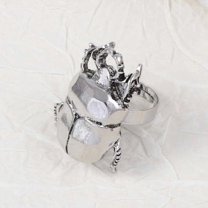 Retro Insect Opening Animal Beetle Cicada Punk Adjustable Ring