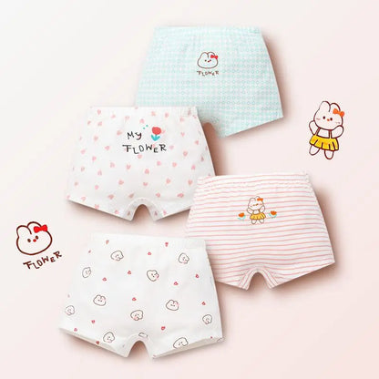4 Piece/Lot Panties Cotton Soft Cute Cartoon Short