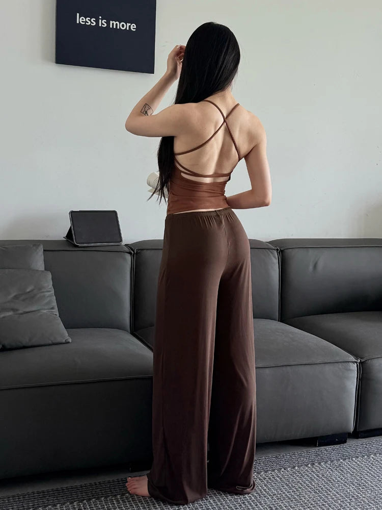 Wide-Leg Yoga Joggers Baggy Sport Pants