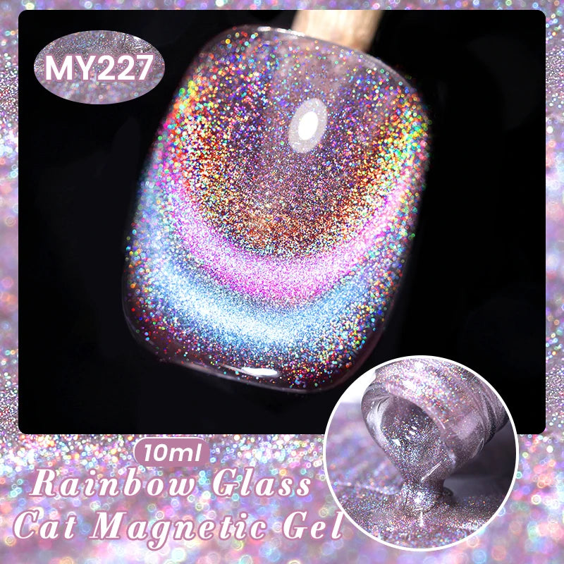 Sparkling Glass Bead Cat Magnetic Gel Nail Polish