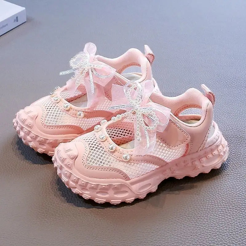 Baotou foreign pearl single mesh sneakers